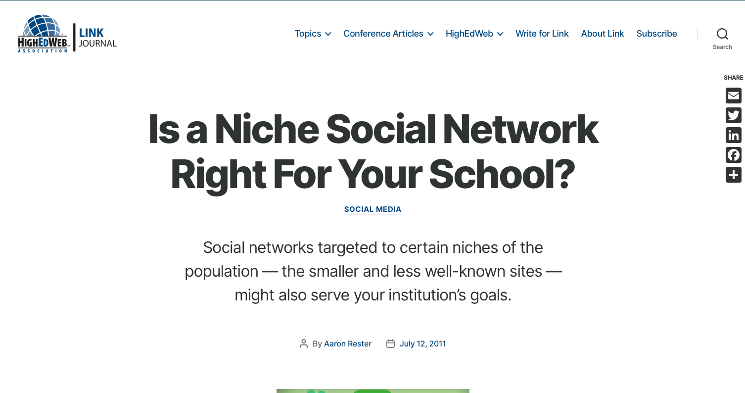 Is a Niche Social Network Right For Your School?